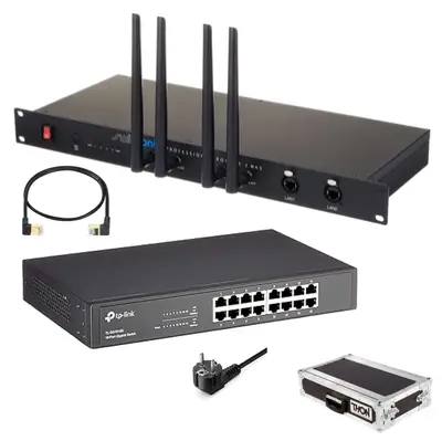 Swissonic Stage Router + 16-Port Gigabit Netzwerk Switch verkabelt im Case.png