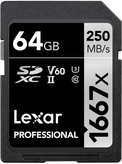 Lexar Professional 64GB SD Karte SDXC UHS-II, Bis zu 250 MB:s Lesen Class 10 U3 V60.jpg