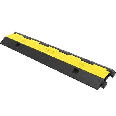 VEVOR Kabelbrücke aus Gummi und PVC Schwarz-Gelb Geeignet für Parkplätze Lagerhalle Baustellen 2-Kanal, VE- 5 Stück, DLBHQXSLX5PCSZUIBV0.png