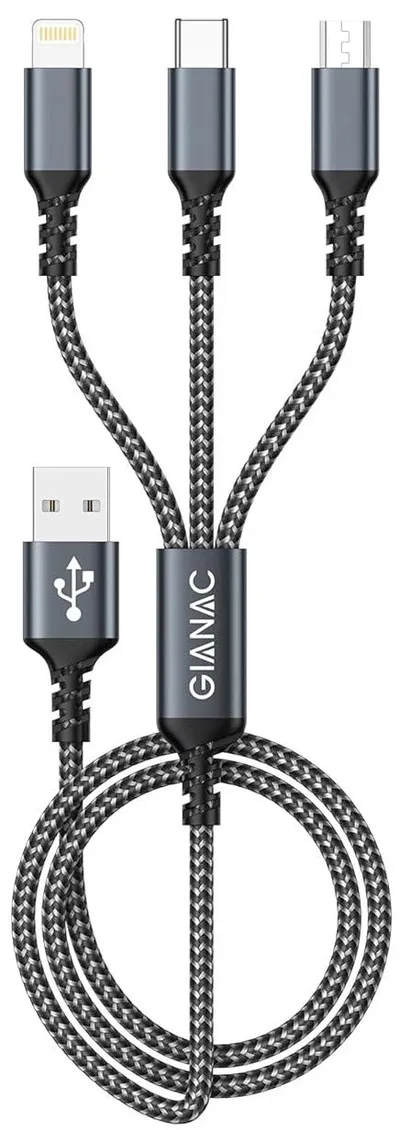 GIANAC Multi USB Kabel [3Stück 1.2M] 3 in1 Universal Ladekabel Schnell Ladekabel Mehrfach mit Micro USB Typ C Lightning Kabel für iPhone, Android Galaxy, Huawei,Oneplus,Sony,Honor View.jpg