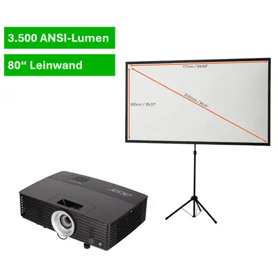 SET Beamer 3.500 ANSI-Lumen + Stativ-Leinwand 80%22 Projektionsfläche.png